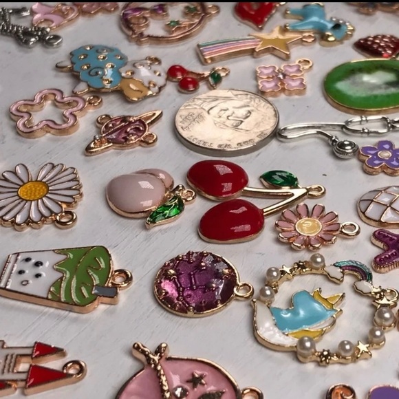 50pc Gold & Tibetan Silver Tone Charms Pendants DIY Jewelry Making Crafting Lot - Picture 8 of 16